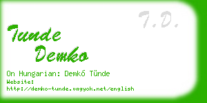 tunde demko business card