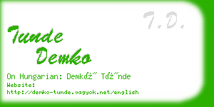 tunde demko business card